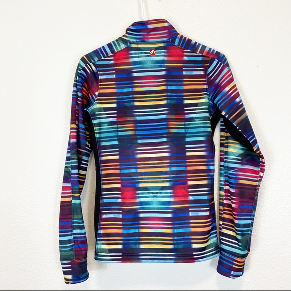 Breckenridge Colorado Multi-colorful Striped Fleece 1/2 Zip Pullover Size Small - Picture 2 of 7